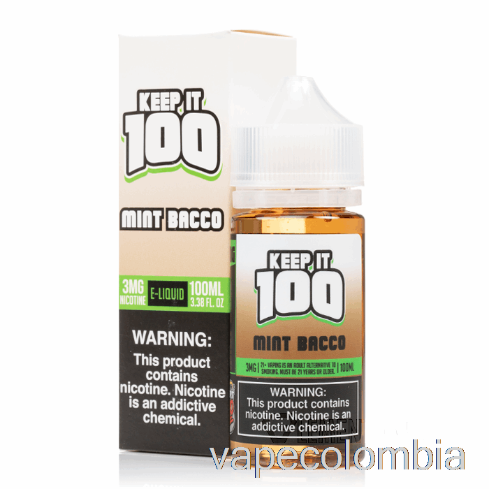 Vape Recargable Menta Bacco - Keep It 100 - 100ml 3mg